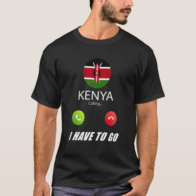 Kenya Flagga Souvenir Kenya ringer T Shirt (Framsida)