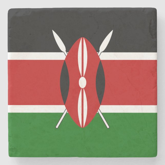 Kenya Flagga Stenunderlägg (Framsidan)