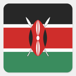 Kenya Flagga Sticker Fyrkantigt Klistermärke