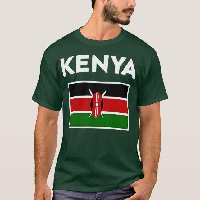 Kenya Flagga T Shirt (Framsida)