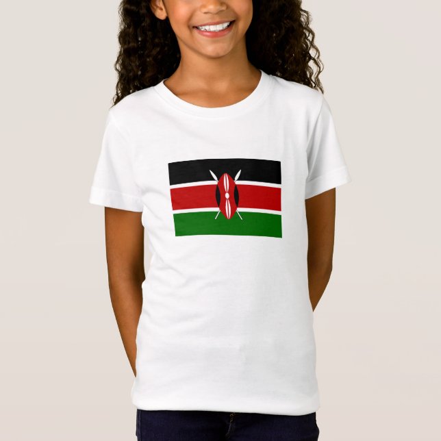 Kenya Flagga T Shirt (Framsida)
