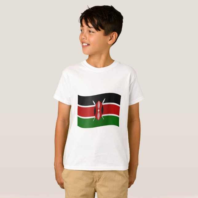 Kenya flagga t-shirt (Hel framsida)