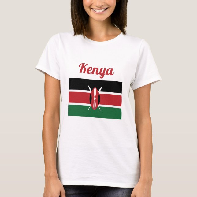 Kenya Flagga T Shirt (Framsida)
