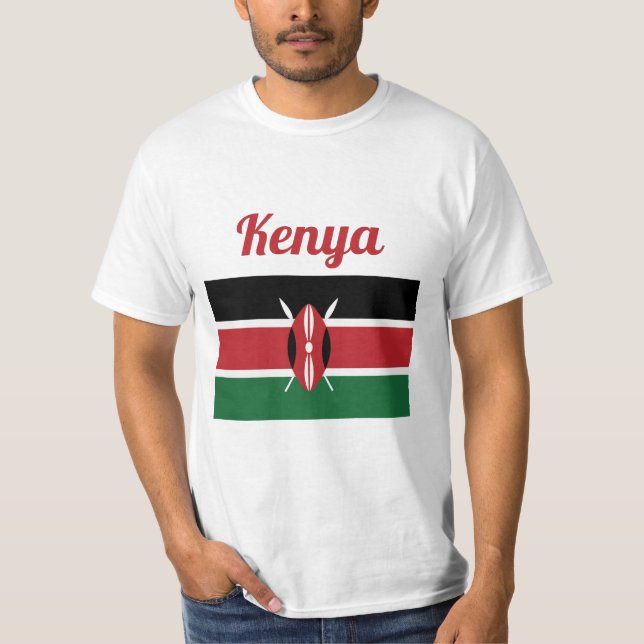 Kenya Flagga T-Shirt (Framsida)