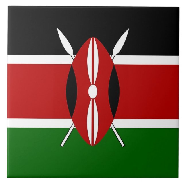 Kenya Flagga Tile Kakelplatta (Framsidan)
