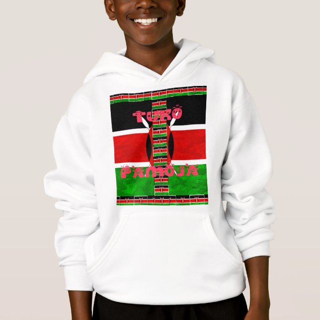 Kenya Flagga Tuko Pamoja gör det till kenyan T Shirt (Framsida)