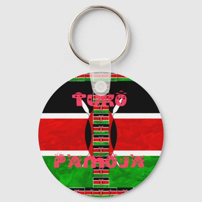 Kenya Flagga Tuko Pamoja Nyckelring (Framsida)