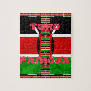 Kenya Flagga Tuko Pamoja Pussel
