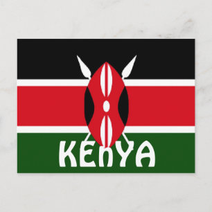 Kenya flagga vykort