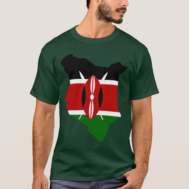 Kenya flaggakarta t shirt (Framsida)