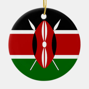 Kenya flaggaprydnad julgransprydnad keramik
