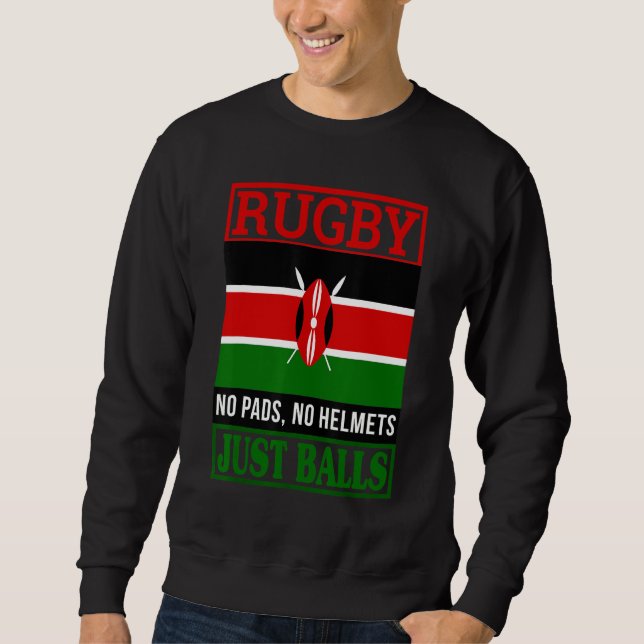 Kenya Funny Rugby Lång Ärmad Tröja (Framsida)