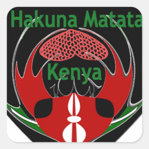 Kenya Fyrkantigt Klistermärke