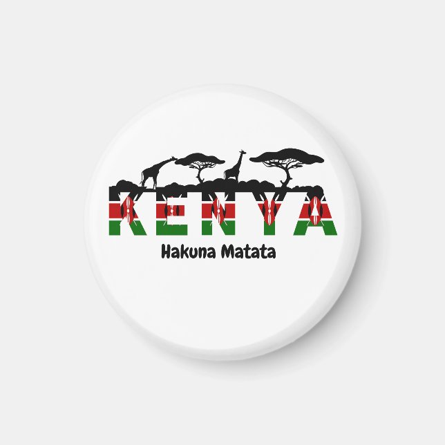 Kenya Hakuna Matata Fridge Magnet. Magnet (Framsidan)