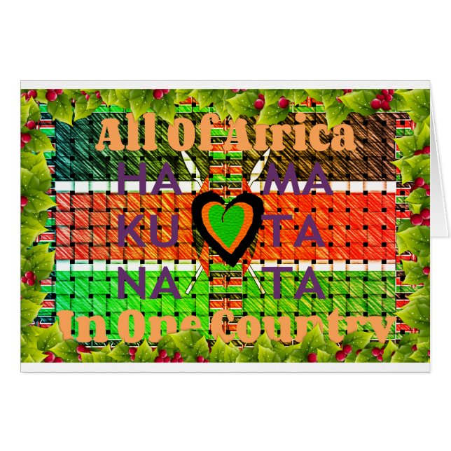 Kenya Hakuna Matata Hälsningskort (Framsidan Horizontal)