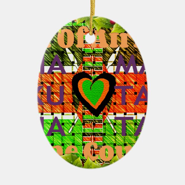 Kenya Hakuna Matata Julgransprydnad Keramik (Framsidan)