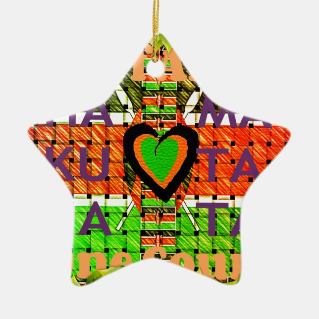 Kenya Hakuna Matata Julgransprydnad Keramik (Framsidan)