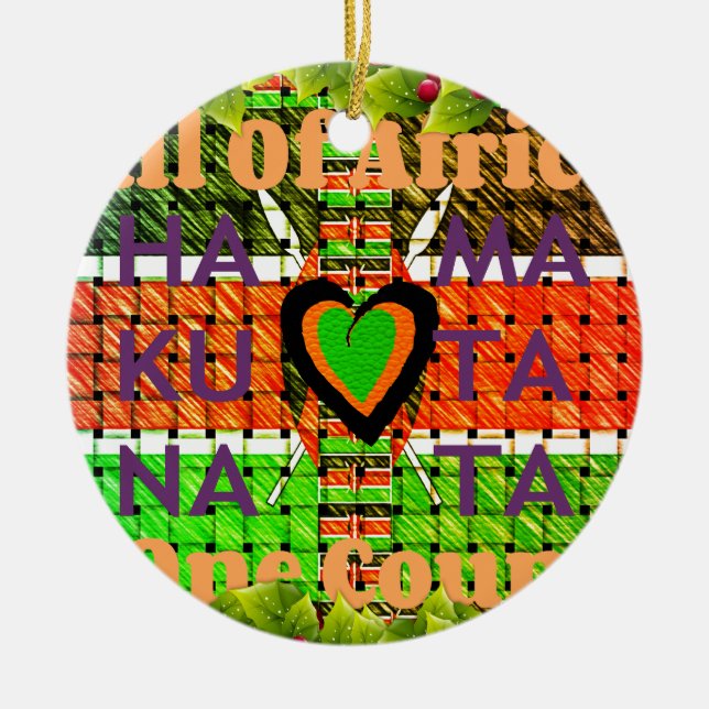 Kenya Hakuna Matata Julgransprydnad Keramik (Framsidan)