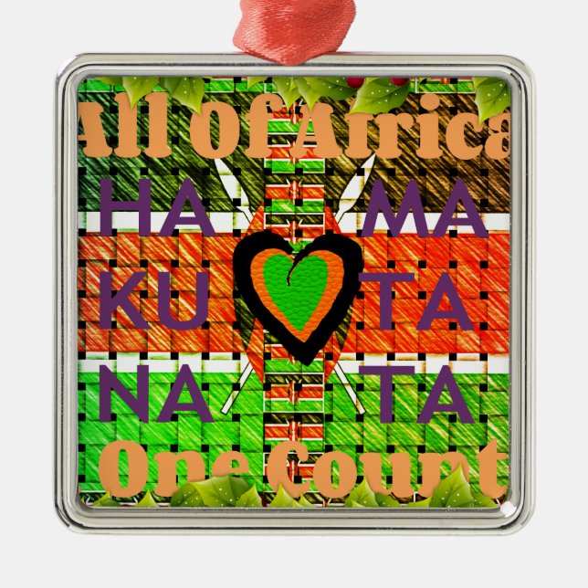 Kenya Hakuna Matata Julgransprydnad Metall (Framsidan)