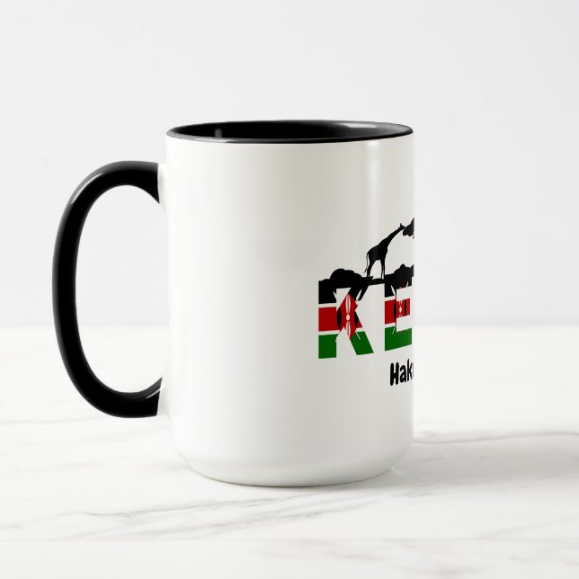 Kenya Hakuna Matata Kaffe Mugg: Afrikansk Dekorati Mugg (Vänster)