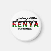 Kenya Hakuna Matata Kylskåpsmagnet.