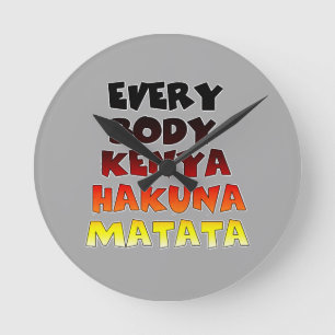 Kenya Hakuna Matata Rund Klocka