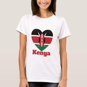 Kenya Heart Flagga T Shirt