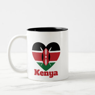Kenya Heart Flagga Två-Tonad Mugg