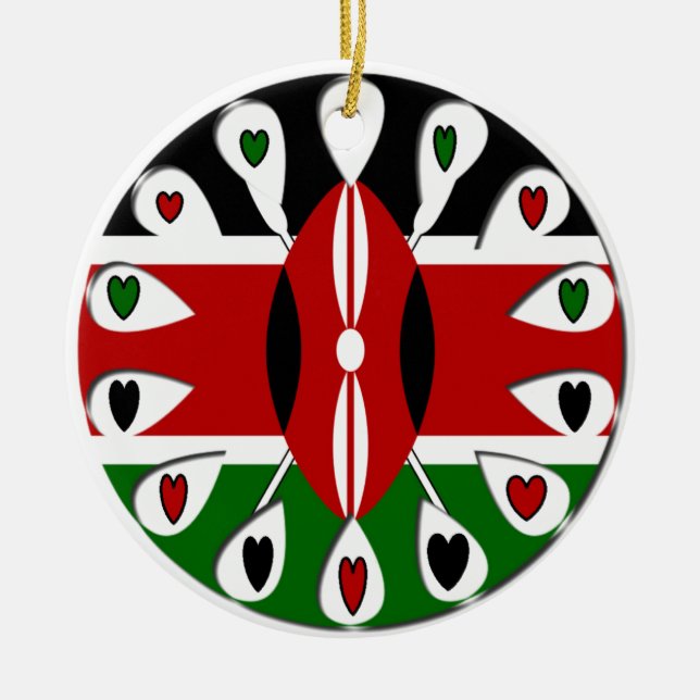 Kenya Hearts Julgransprydnad Keramik (Framsidan)