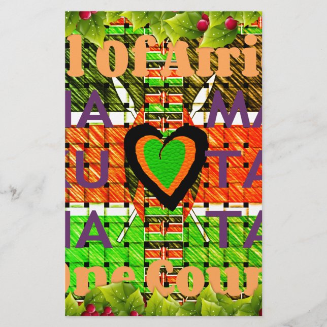 Kenya: Hela Afrikan i One Land - Vävda Flagga Brevpapper (Framsida)