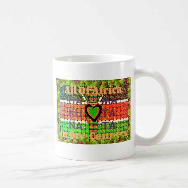 Kenya: Hela Afrikan i One Land - Vävda Flagga Kaffemugg (Höger)