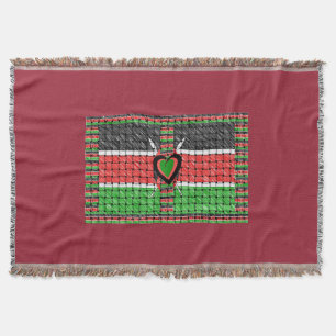 Kenya: Hela Afrikan i One Land - Vävda Flagga Mysfilt