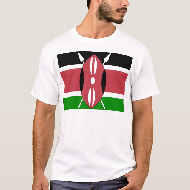 Kenya högkvalitativ flagga t shirt (Framsida)