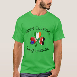 Kenya Irland USA Shamrock Flag Personlig Herr T Shirt