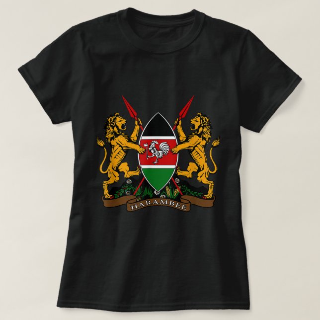 Kenya Jackar arm Tee Flagga souvenir Nairobi (Design framsida)