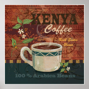Kenya kaffeaffisch poster