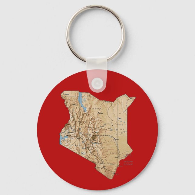 Kenya Karta Keychain Nyckelring (Framsida)