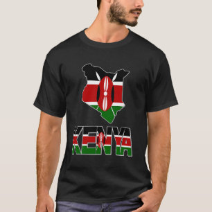 Kenya Karta med Kenya Flagga Kenya Kenyanskt Pride T Shirt