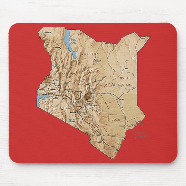 Kenya Karta Mousepad Musmatta (Framsidan)