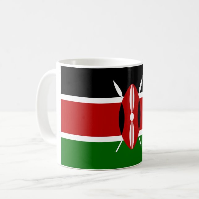 Kenya (kenyan) Flagga Kaffemugg (Framsida vänster)