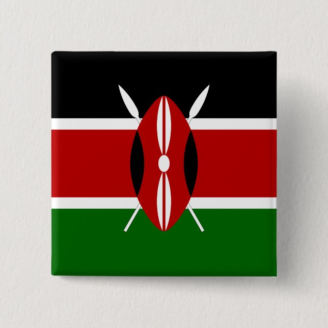 Kenya (kenyan) Flagga Knapp (Framsida)