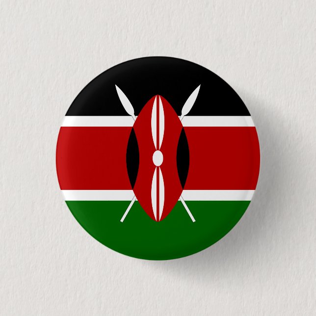 Kenya (kenyan) Flagga Knapp (Framsida)