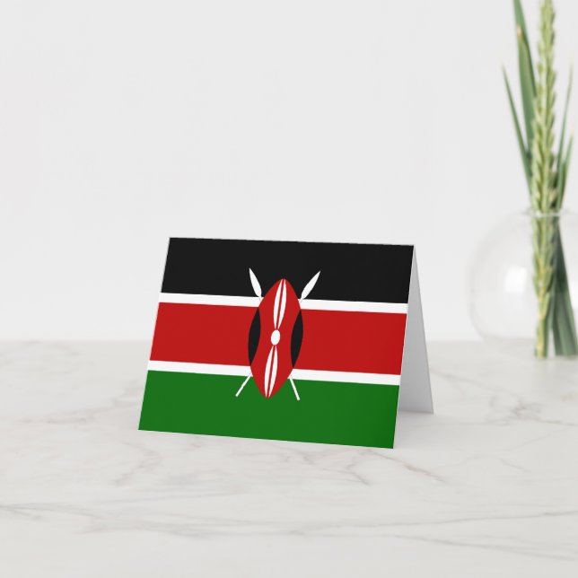 Kenya (kenyan) Flagga Kort (Framsida)