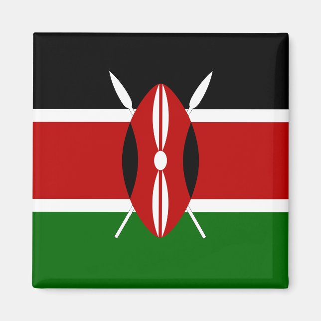 Kenya (kenyan) Flagga Magnet (Framsidan)