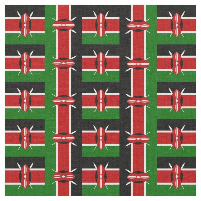 Kenya & Kenyan Flagga, mode, resa/sport Tyg (Närbild)
