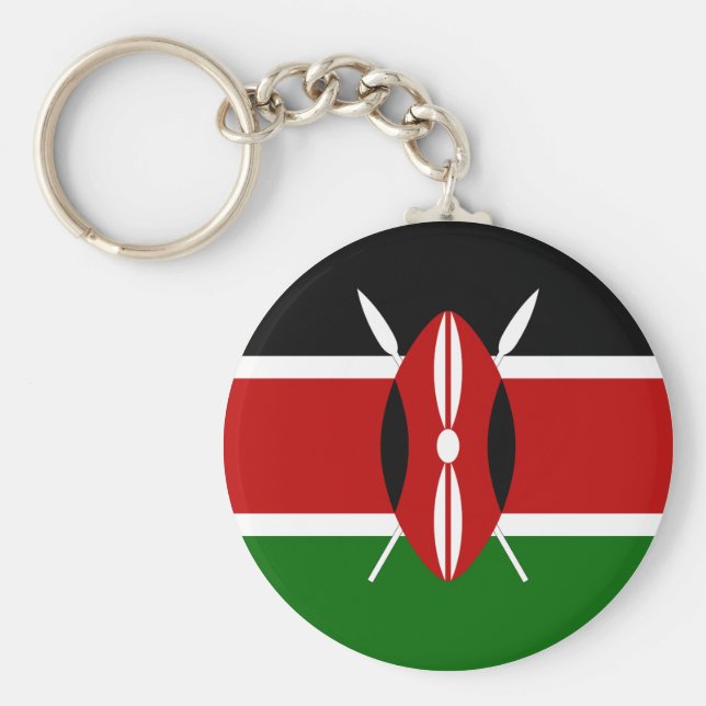 Kenya (kenyan) Flagga Nyckelring (Framsidan)
