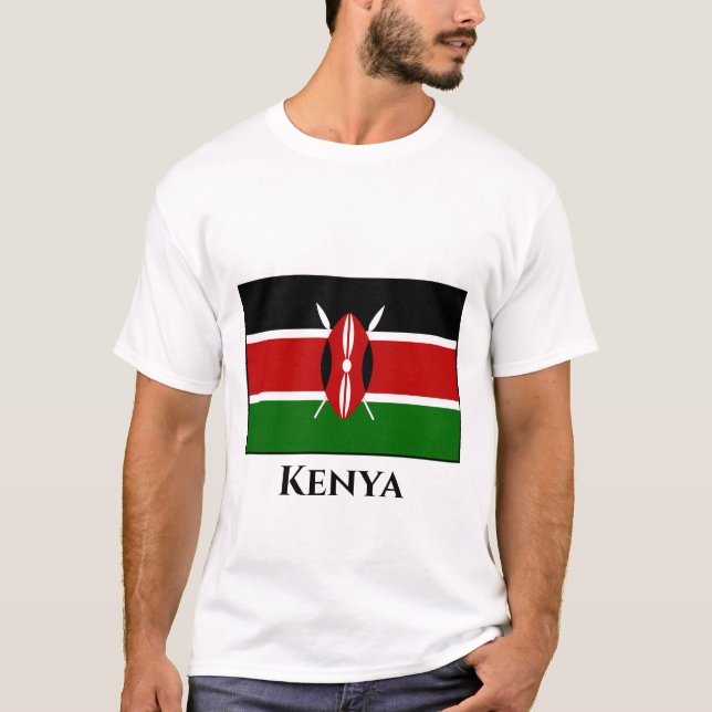 Kenya (kenyan) Flagga T Shirt (Framsida)