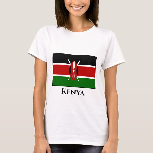 Kenya (kenyan) Flagga T Shirt (Framsida)