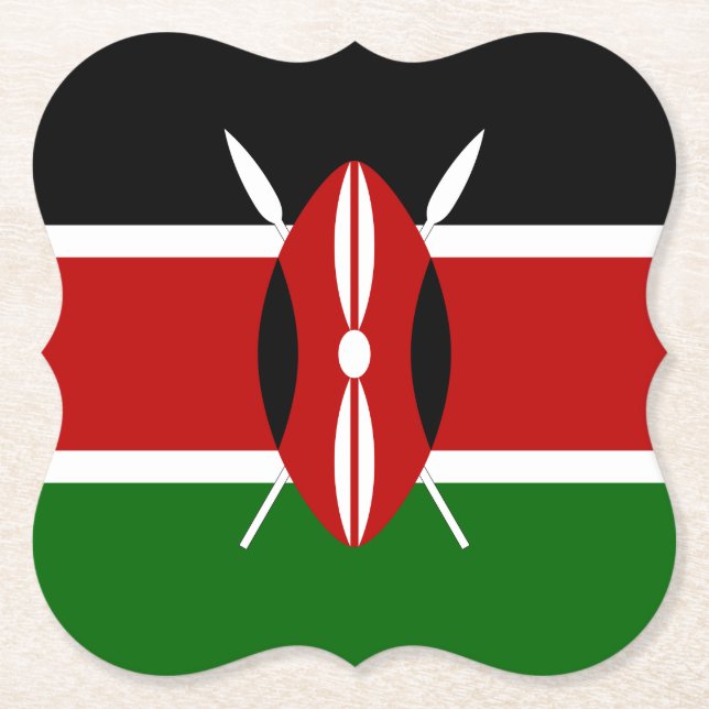 Kenya (kenyan) Flagga Underlägg Papper (Framsida)