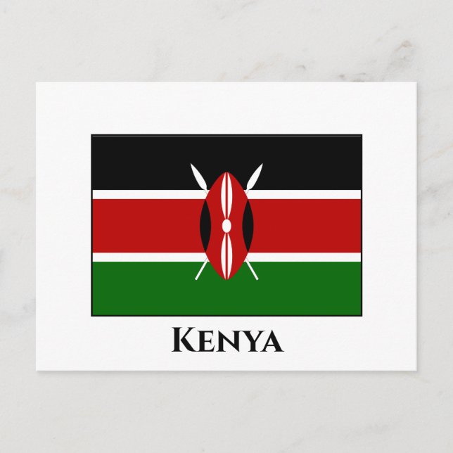 Kenya (kenyan) Flagga Vykort (Framsida)